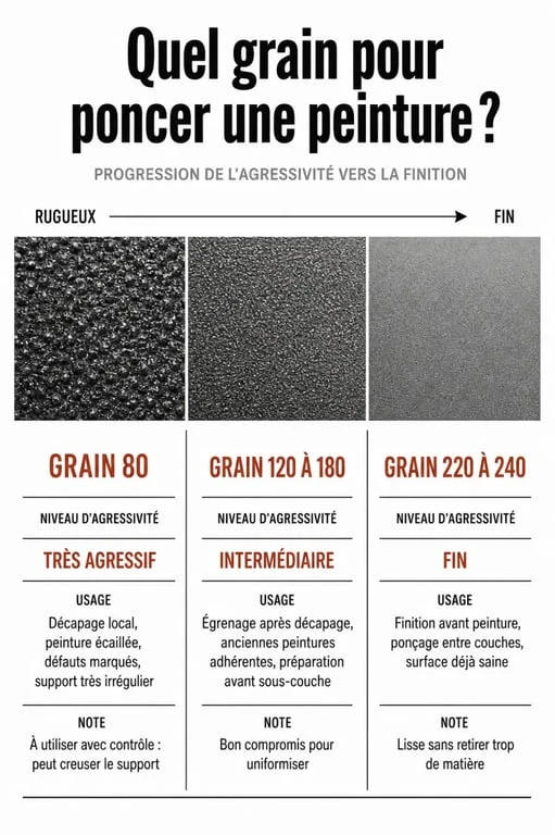 Poncer peinture : choix du grain selon l’état du support et l’objectif