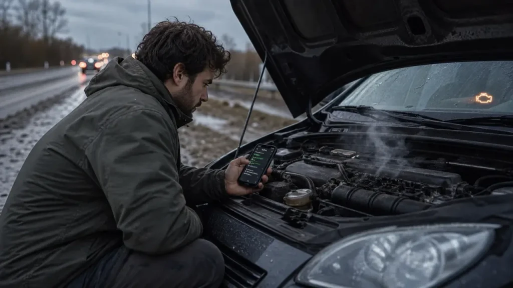 Panne moteur : voyant moteur orange fixe avec OBD branché
