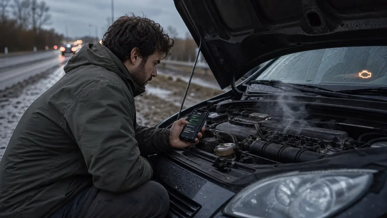 Panne moteur : voyant moteur orange fixe avec OBD branché