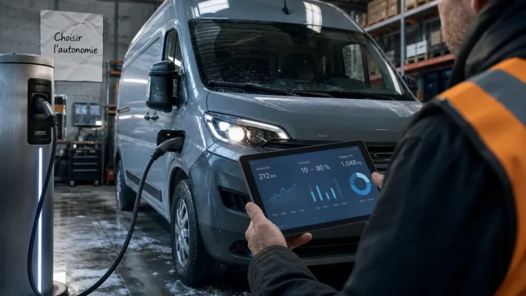 Utilitaires électriques : autonomie, charge utile et recharge près d’une borne DC