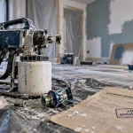 Location pistolet peinture : pistolet airless en cabine de peinture