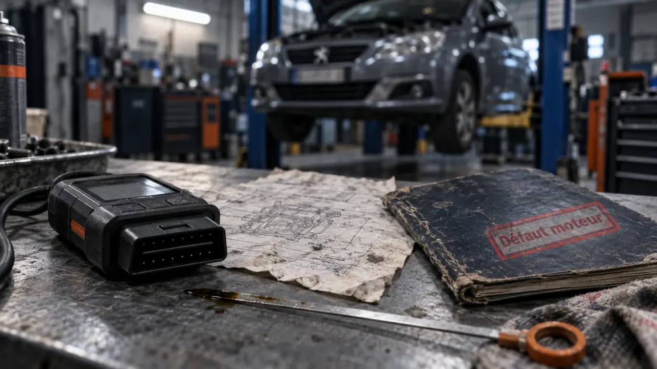 Probleme moteur peugeot : diagnostic voyant moteur avec lecteur OBD en garage