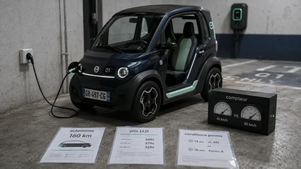Voiture 2 places electrique : 45 ou 80 km/h