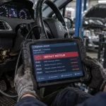 Défaut moteur 208, mécanicien branchant un OBD2 pour diagnostiquer l’alerte moteur