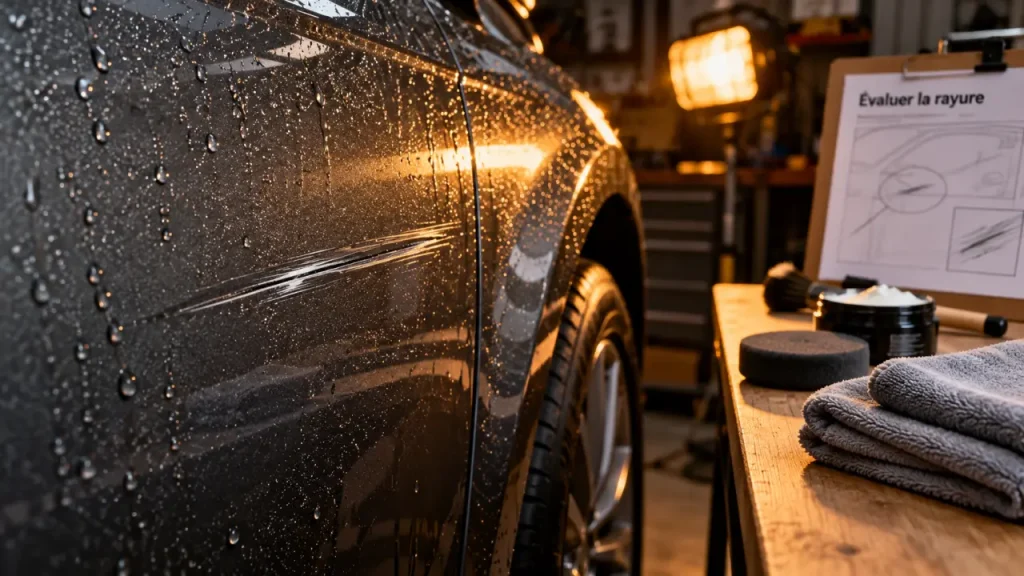 Effacer une rayure sur carrosserie : le polish ne suffit pas si la peinture manque
