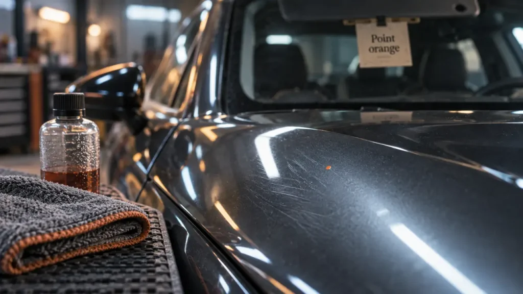Enlever petit point de rouille sur carrosserie : point orange sur vernis lisse