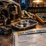 Faux contact clignotant : cosse oxydée et connecteur noirci (diagnostic)