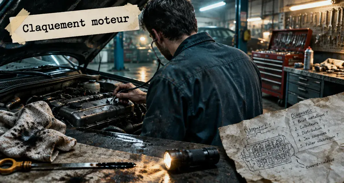 Moteur claque : huile et diagnostic pour arrêt avant la casse