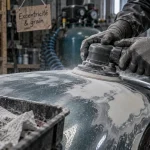 Ponceuse carrosserie excentrique : excentricité et plateau abrasif